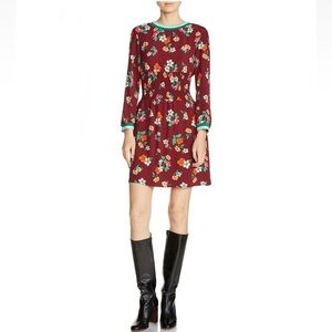 Maje Floral print Long Sleeve Mini Dress size 1
